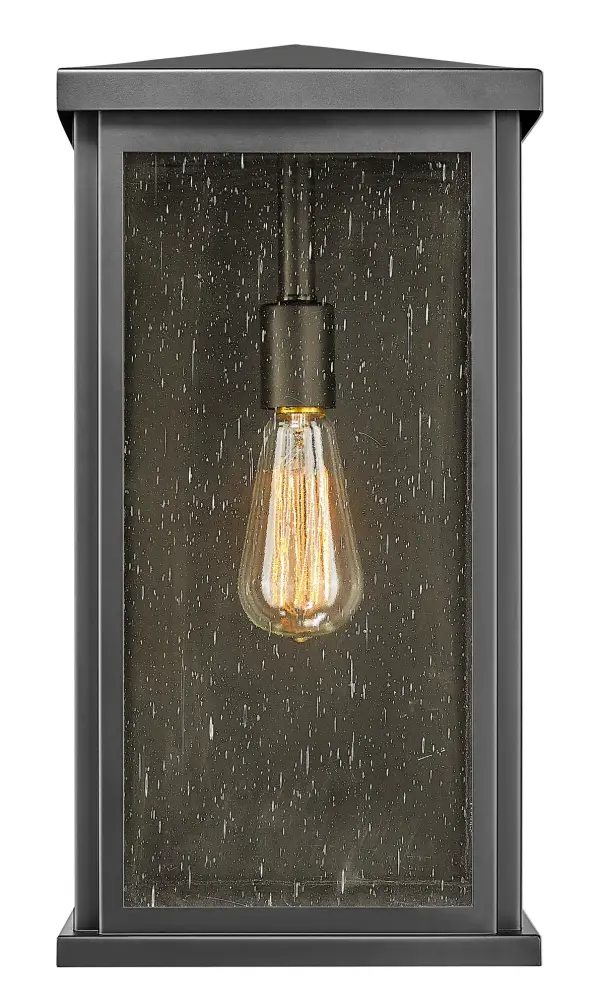 Versatile Outdoor Wall Sconce with Warm Seedy Glass Charm - Image 5