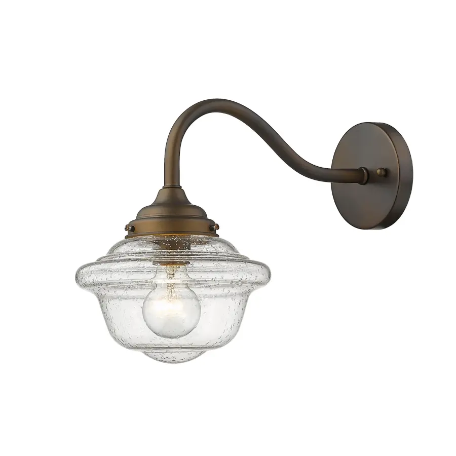 Classic Outdoor Wall Sconce with Seeded Glass Charm - Image 2