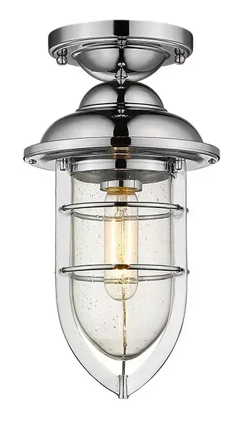 Versatile Chrome Mini-Pendant with Seeded Glass Charm - Image 2