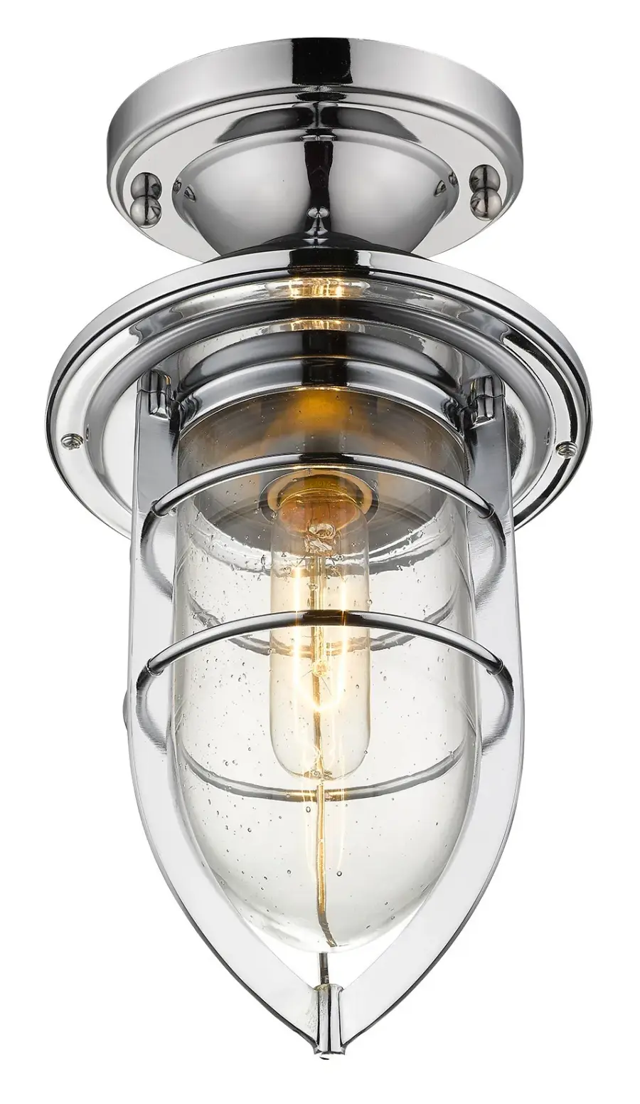 Versatile Chrome Mini-Pendant with Seeded Glass Charm - Image 4