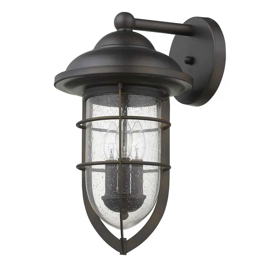 Classic Outdoor Sconce with Vintage Seeded Glass Charm - Image 1