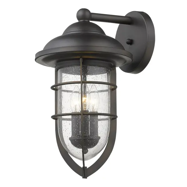 Classic Outdoor Sconce with Vintage Seeded Glass Charm - Image 2