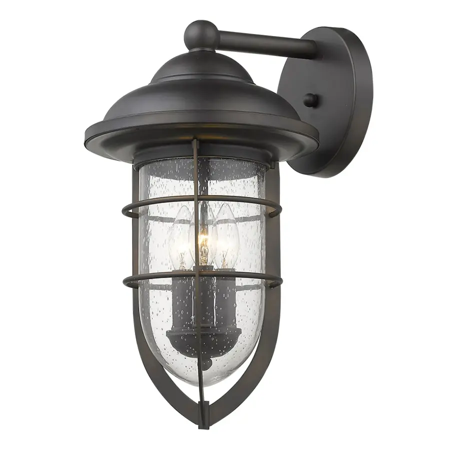 Classic Outdoor Sconce with Vintage Seeded Glass Charm - Image 2