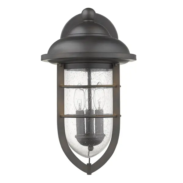 Classic Outdoor Sconce with Vintage Seeded Glass Charm - Image 3