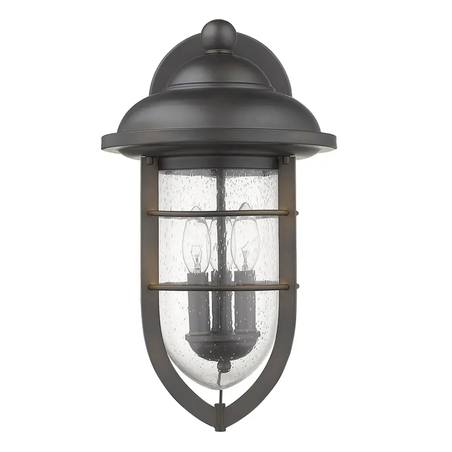 Classic Outdoor Sconce with Vintage Seeded Glass Charm - Image 3