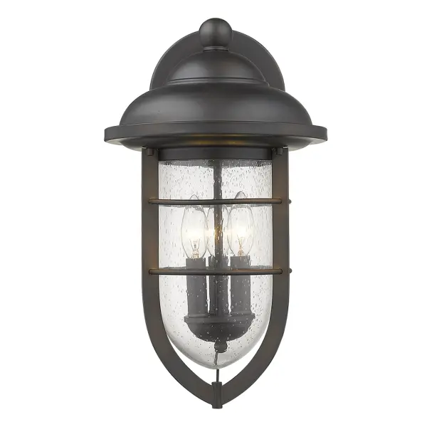 Classic Outdoor Sconce with Vintage Seeded Glass Charm - Image 4