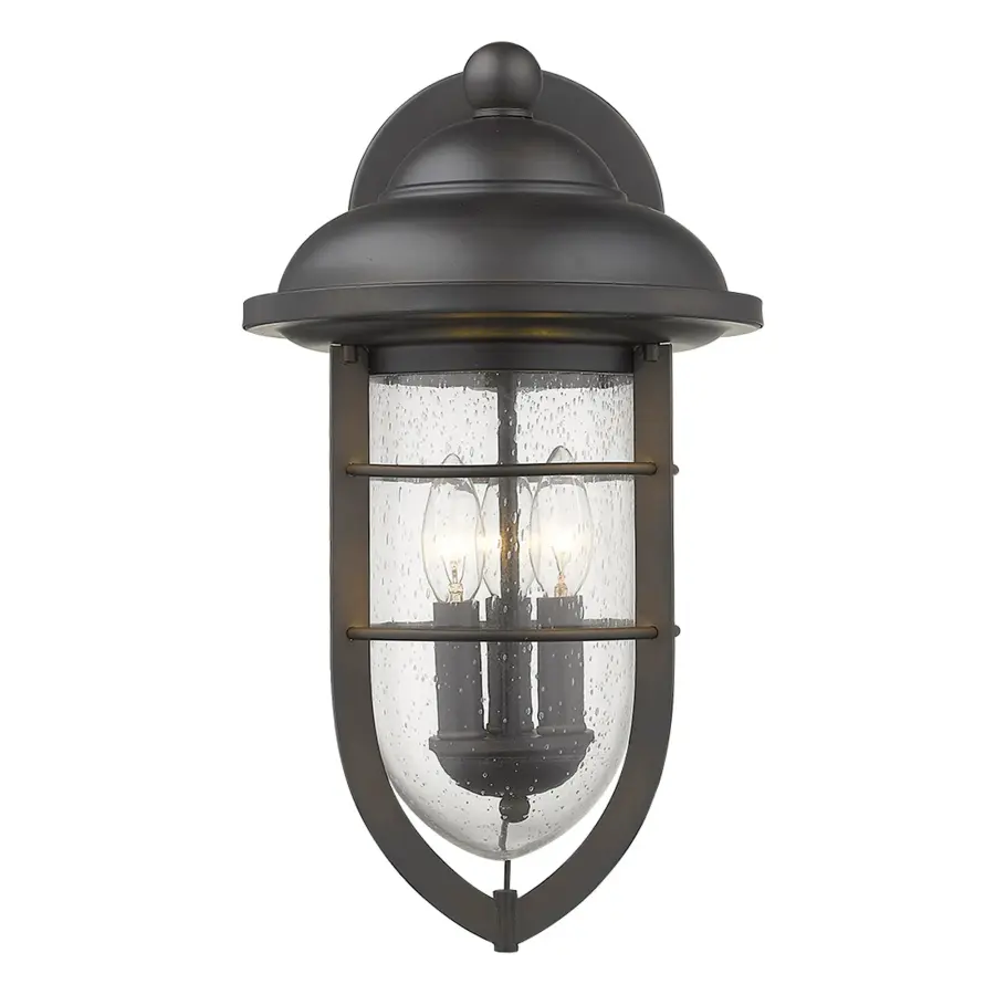 Classic Outdoor Sconce with Vintage Seeded Glass Charm - Image 4