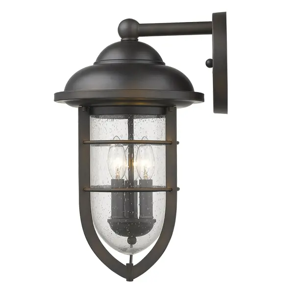 Classic Outdoor Sconce with Vintage Seeded Glass Charm - Image 5