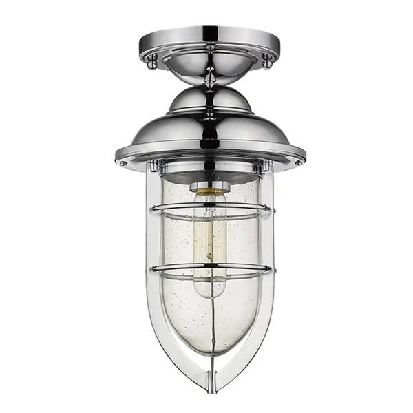 Classic Chrome Lantern with Seeded Glass for Outdoor Elegance - Image 3