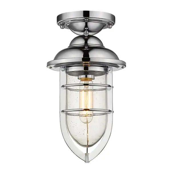 Classic Chrome Lantern with Seeded Glass for Outdoor Elegance - Image 4