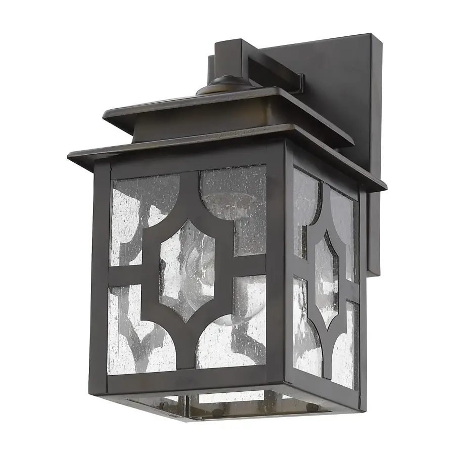 Classic Outdoor Wall Sconce with Seeded Glass Charm - Image 1