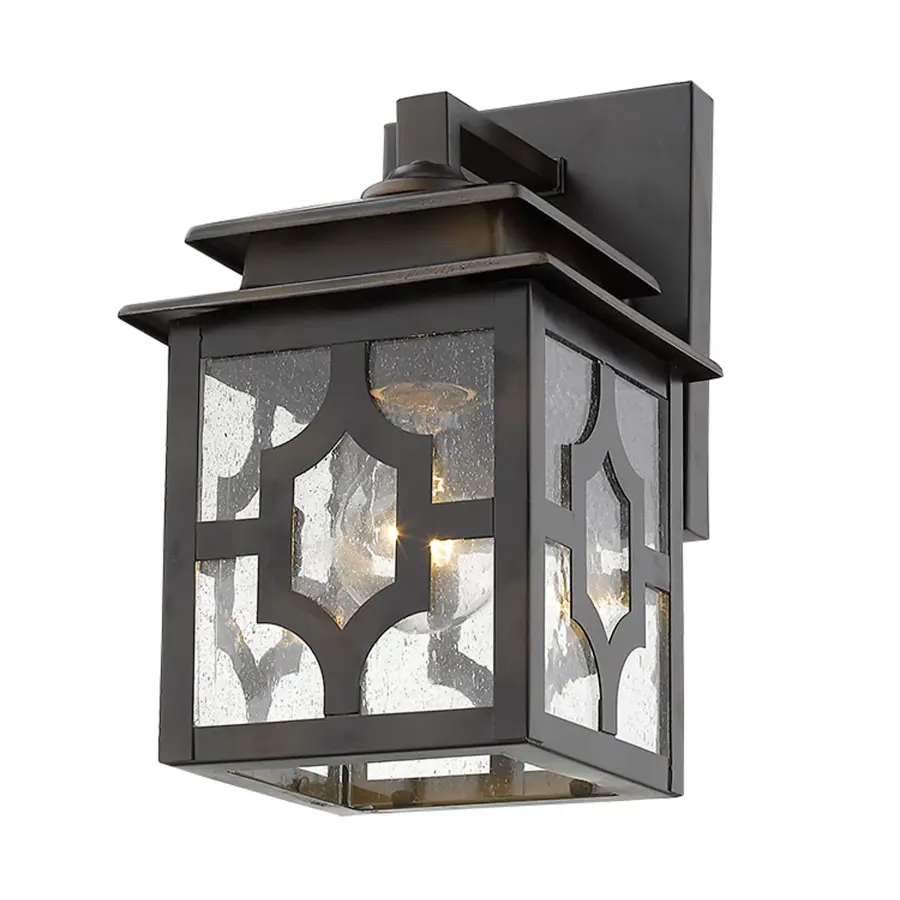 Classic Outdoor Wall Sconce with Seeded Glass Charm - Image 2