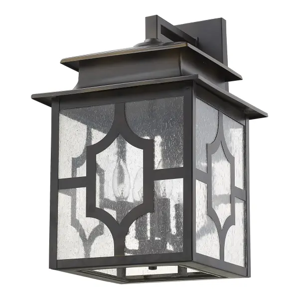 Classic Outdoor Lantern with Timeless Appeal and Seeded Glass Charm - Image 1