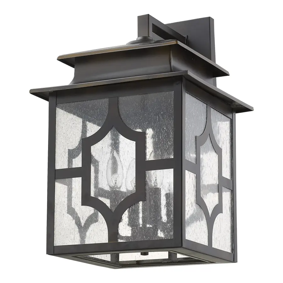 Classic Outdoor Lantern with Timeless Appeal and Seeded Glass Charm - Image 1