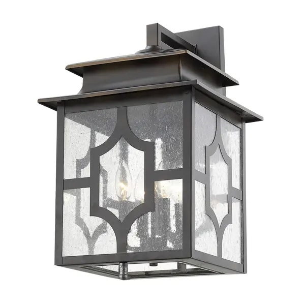 Classic Outdoor Lantern with Timeless Appeal and Seeded Glass Charm - Image 2