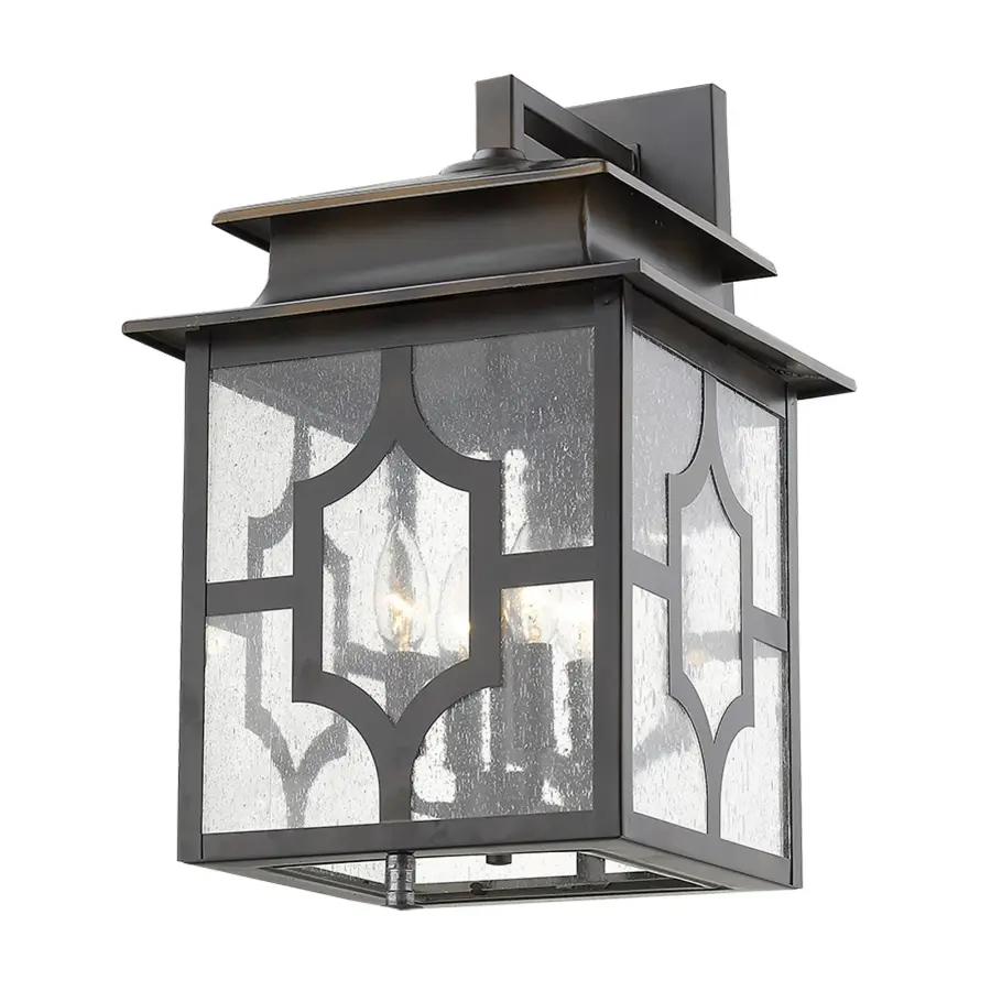 Classic Outdoor Lantern with Timeless Appeal and Seeded Glass Charm - Image 2