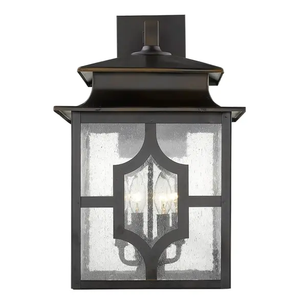Classic Outdoor Lantern with Timeless Appeal and Seeded Glass Charm - Image 4