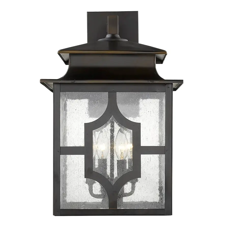 Classic Outdoor Lantern with Timeless Appeal and Seeded Glass Charm - Image 4