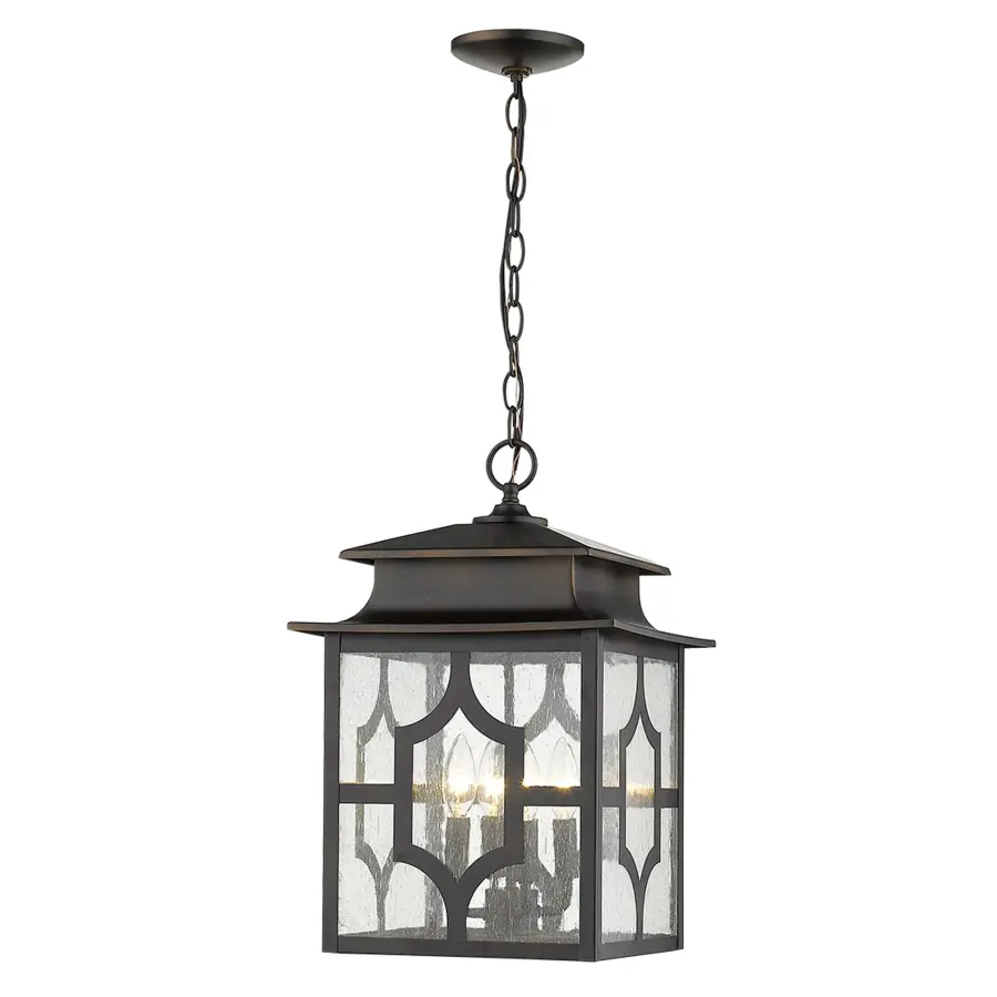 Classic Outdoor Lantern with Timeless Appeal and Seeded Glass Charm - Image 2