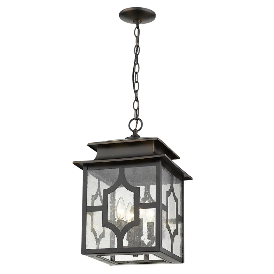 Classic Outdoor Lantern with Timeless Appeal and Seeded Glass Charm - Image 3