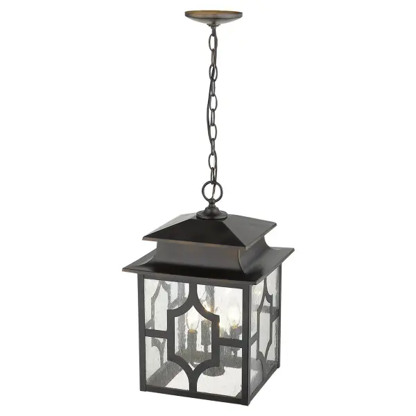 Classic Outdoor Lantern with Timeless Appeal and Seeded Glass Charm - Image 4