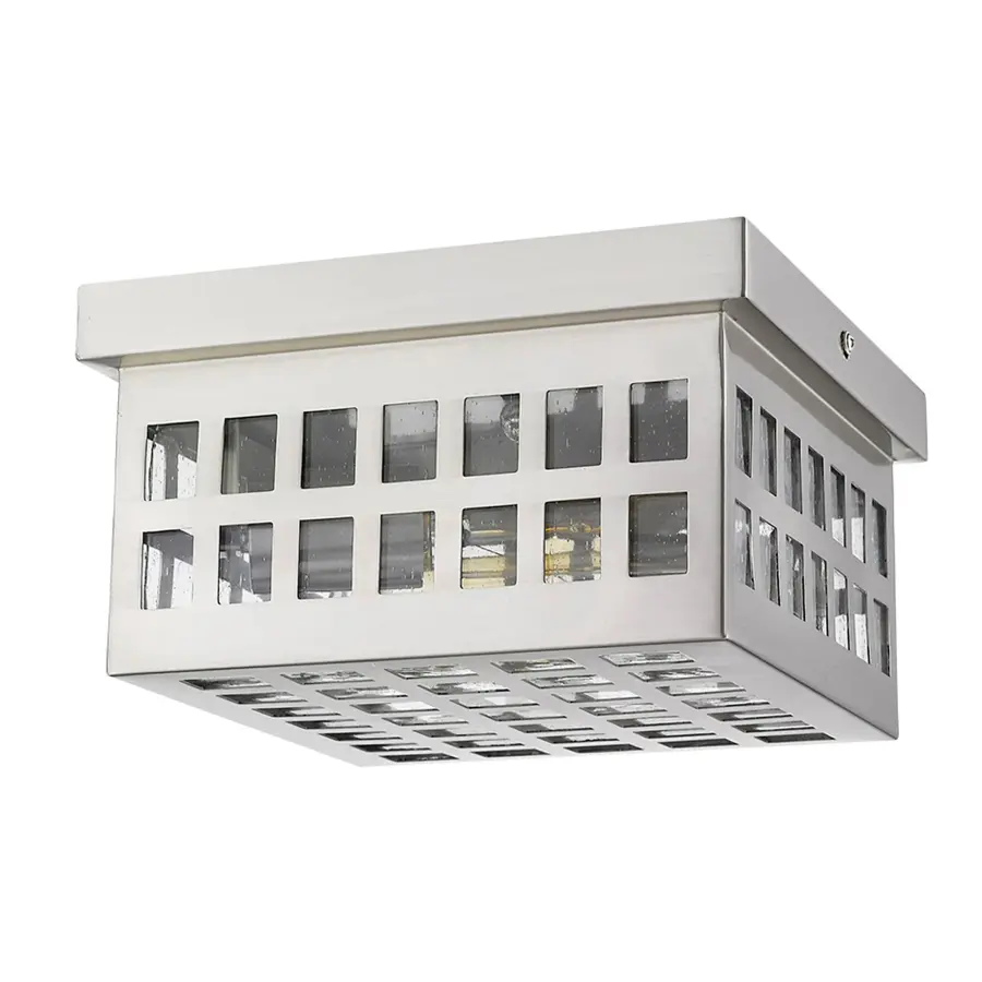 Letzel 2-Light Outdoor Flush Mount in Satin Nickel - Image 1