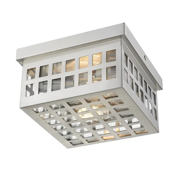 Letzel 2-Light Outdoor Flush Mount in Satin Nickel - Image 3