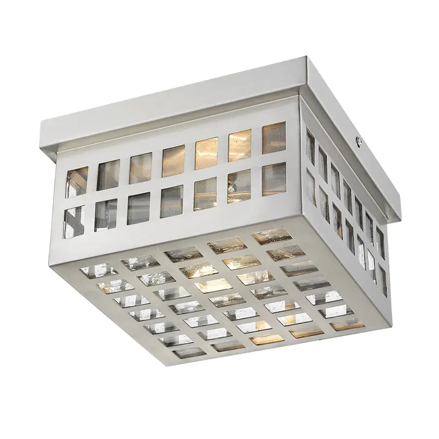 Letzel 2-Light Outdoor Flush Mount in Satin Nickel - Image 3