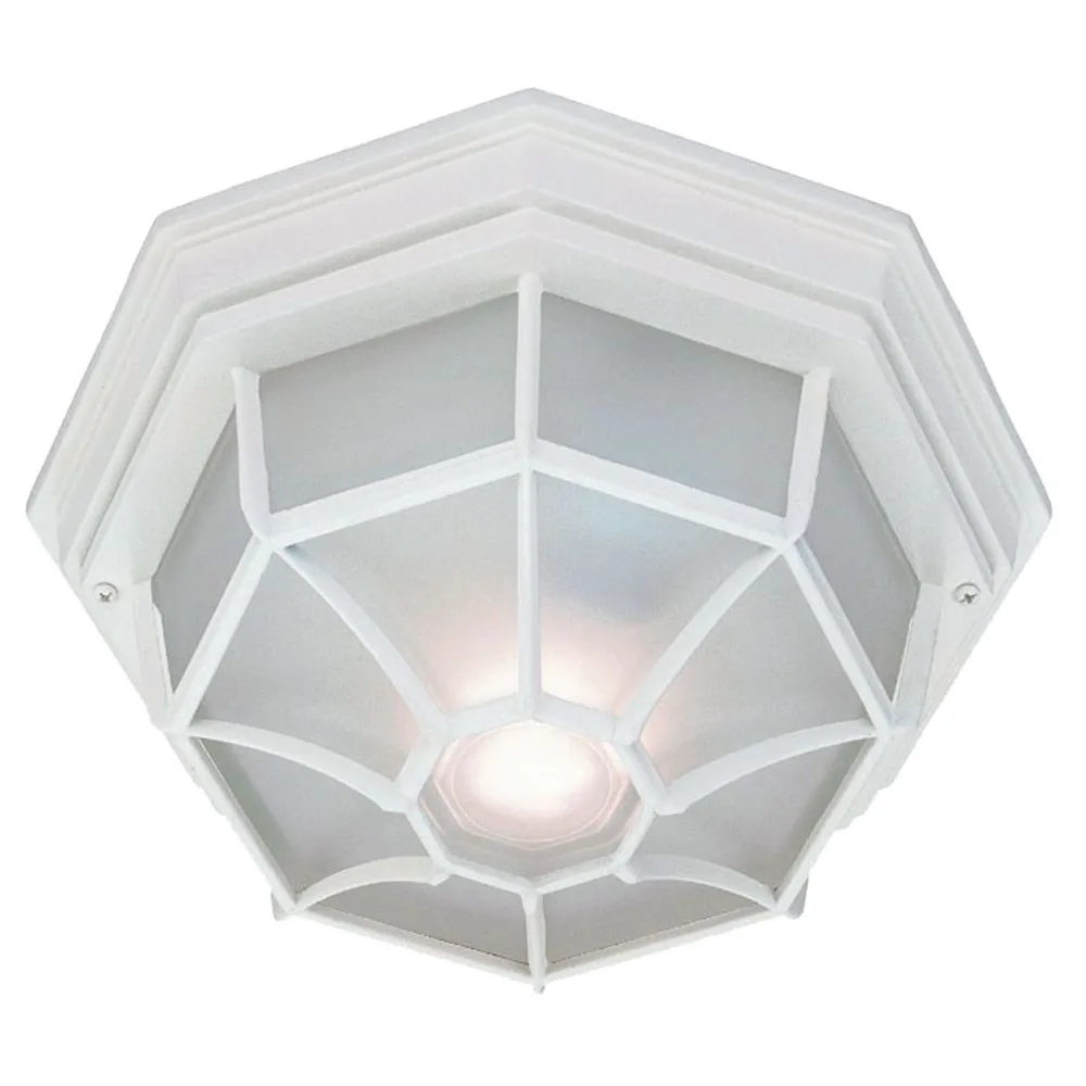 2-Light Outdoor Flushmount in Textured White