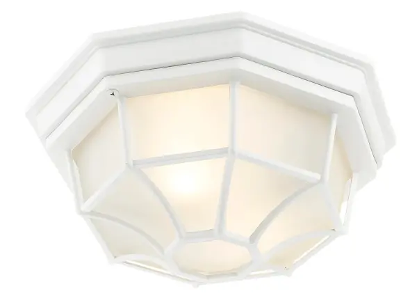 2-Light Outdoor Flushmount in Textured White - Image 2