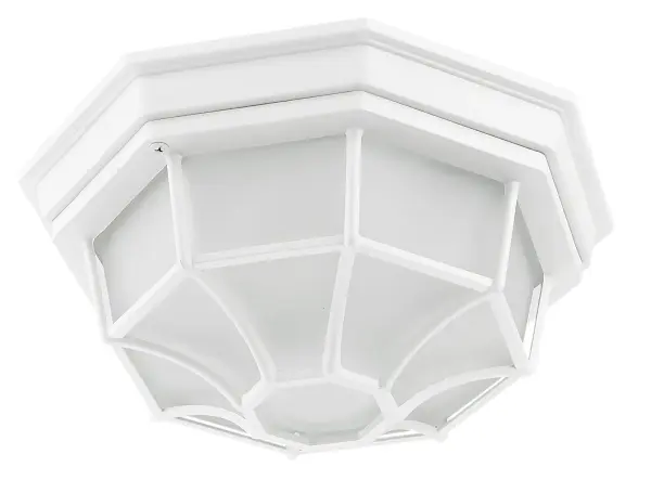 2-Light Outdoor Flushmount in Textured White - Image 3