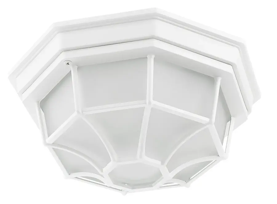 2-Light Outdoor Flushmount in Textured White - Image 3