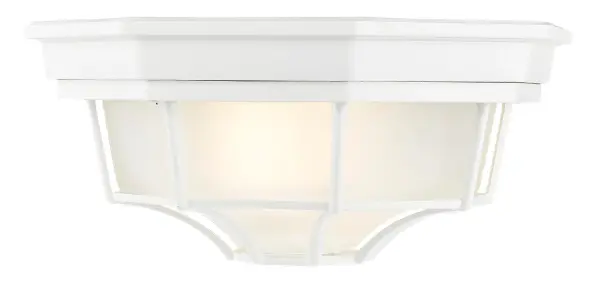 2-Light Outdoor Flushmount in Textured White - Image 4