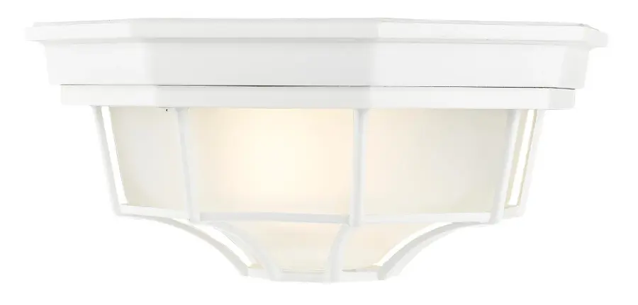 2-Light Outdoor Flushmount in Textured White - Image 4
