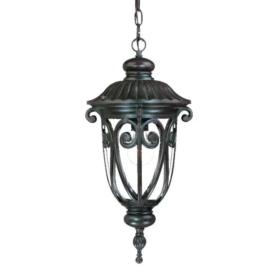Naples 1-Light Hanging Lantern in Marbleized Mahogany