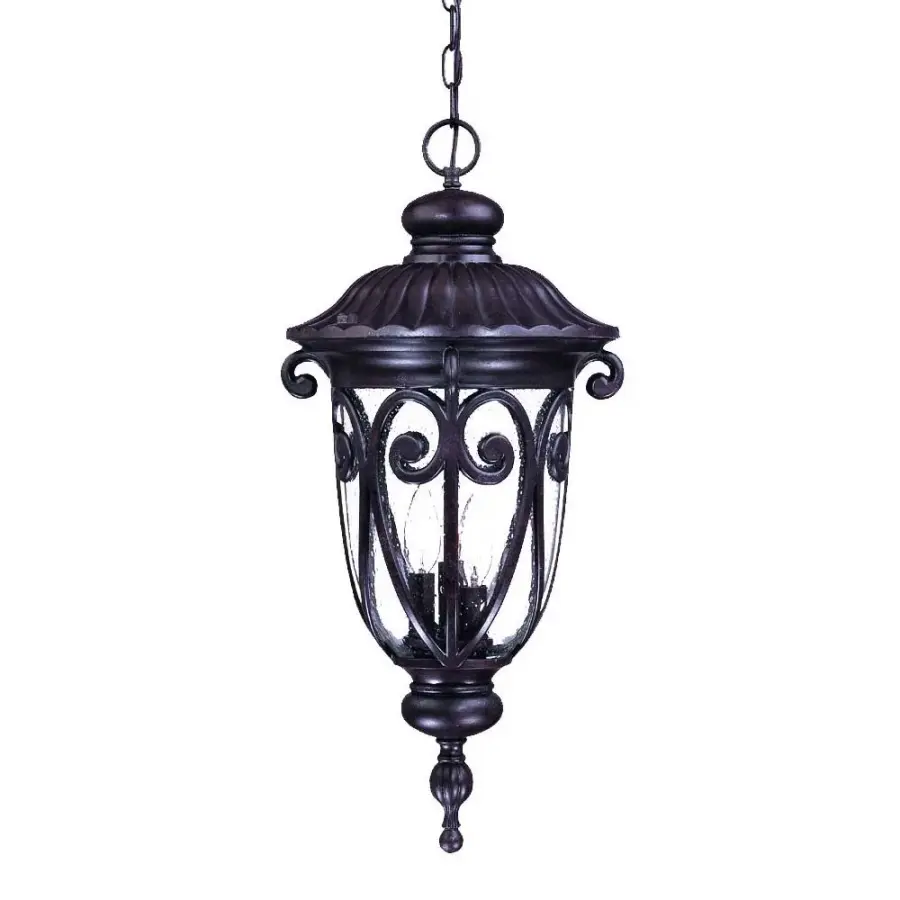 Naples 3-Light Hanging Lantern in Marbleized Mahogany