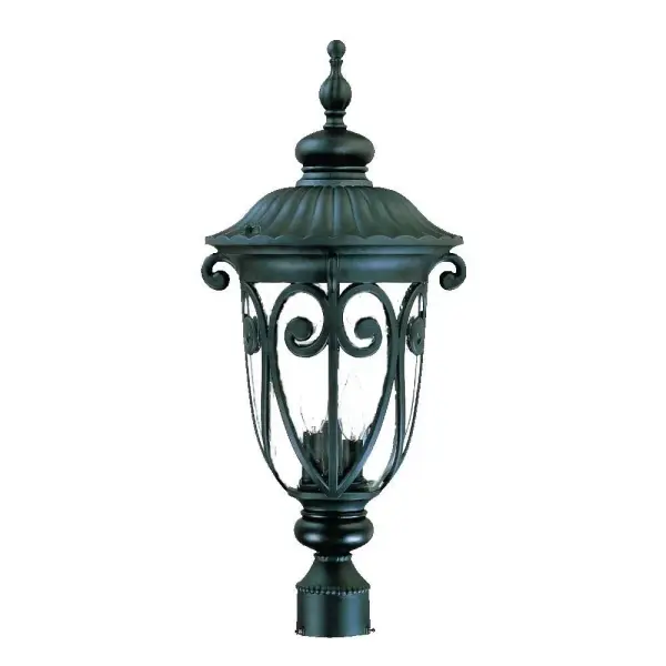 The Naples 3-Light Post Mount combines traditional design with durable cast aluminum construction and hand-blown clear seeded glass. At 25.75" tall, it provides ample illumination for pathways and outdoor spaces.