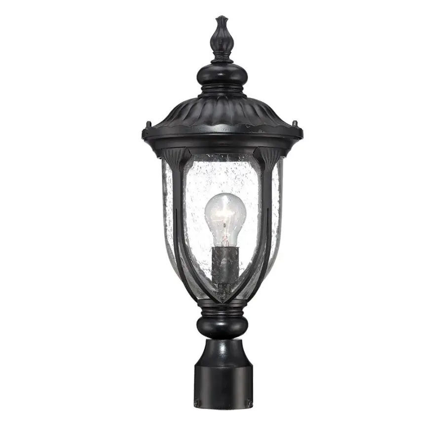 Laurens 1-Light Outdoor Post Mount in Matte Black