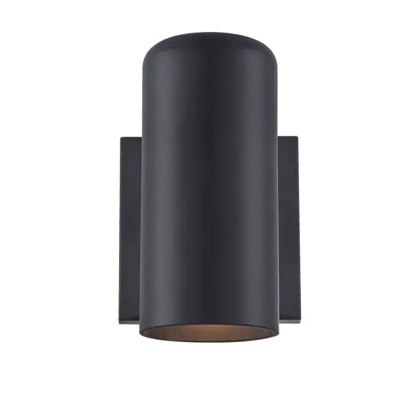 This sleek 1-light outdoor wall sconce features innovative MarbleX material in a contemporary matte black finish. Compact at under 7 inches tall, it delivers focused illumination perfect for entryways and patios.