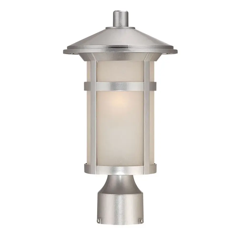 Phoenix 1-Light Post Lantern in Brushed Silver