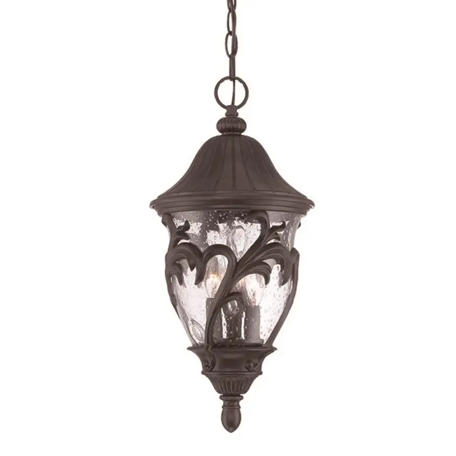 Capri 3-Light Hanging Lantern in Black Coral