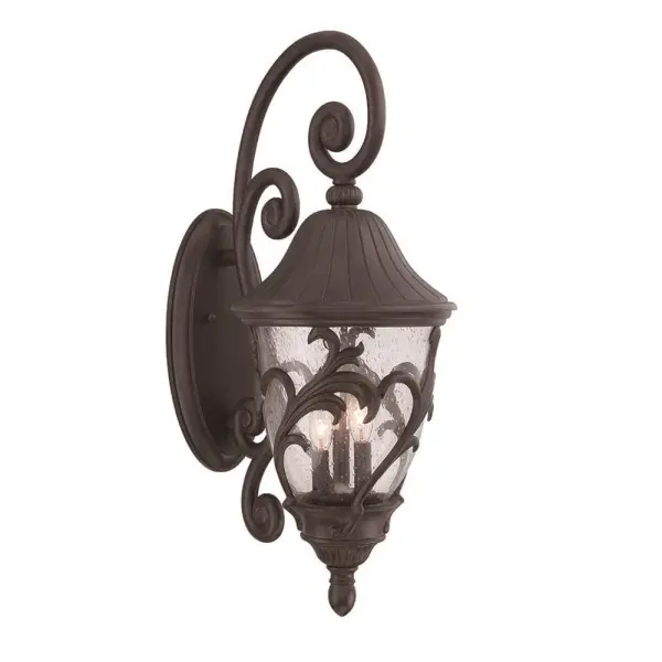Capri 3-Light Wall Lantern in Black Coral