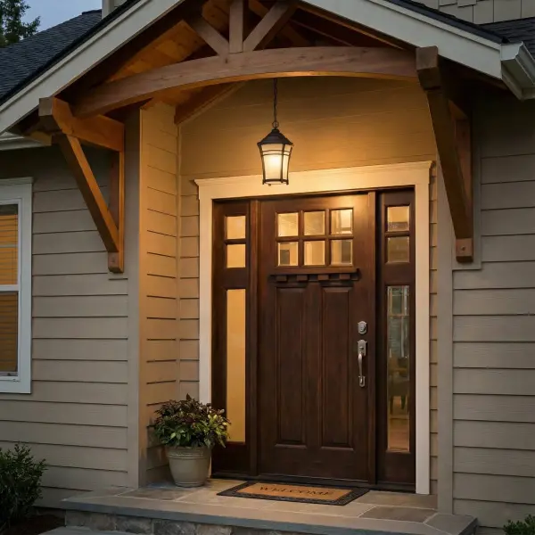 The Vero hanging lantern combines weather-resistant MarbleX® construction with frosted seeded glass for a sophisticated outdoor lighting solution. Its architectural bronze finish and transitional design work beautifully in both traditional and contemporary settings. - alternate view