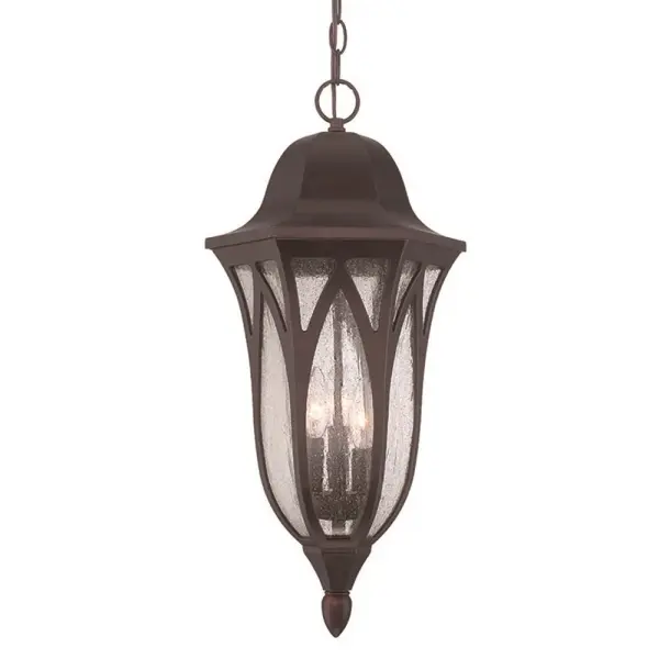 The Milano 3-Light Hanging Lantern combines traditional lantern styling with innovative MarbleX material for superior outdoor durability. Clear seeded glass creates warm ambient lighting while the architectural bronze finish adds timeless elegance.