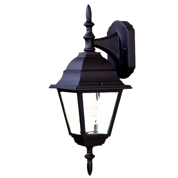 The Builder's Choice wall lantern offers timeless traditional styling with durable cast aluminum construction and clear beveled glass. At an exceptional value price point, it's ideal for builders and homeowners seeking reliable outdoor lighting.