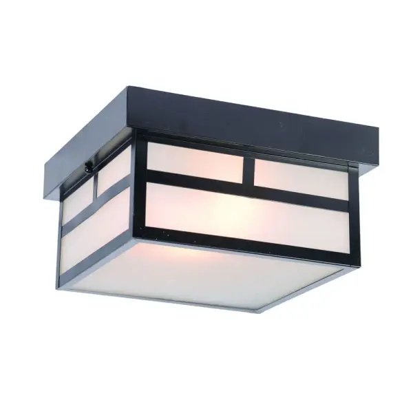 Artisan 2-Light Outdoor Ceiling Mount in Matte Black