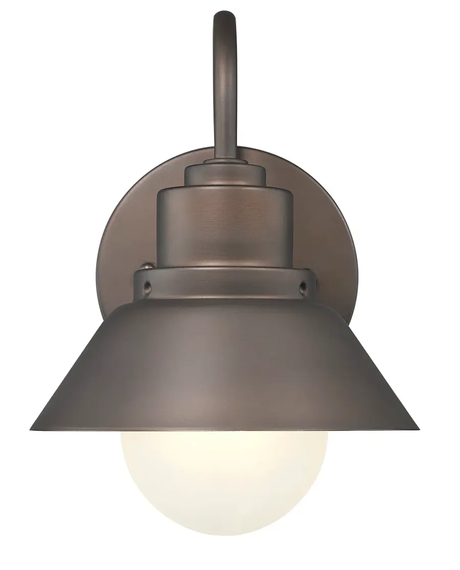 Compact Contemporary Outdoor Wall Sconce with Frosted Seeded Glass - Image 3