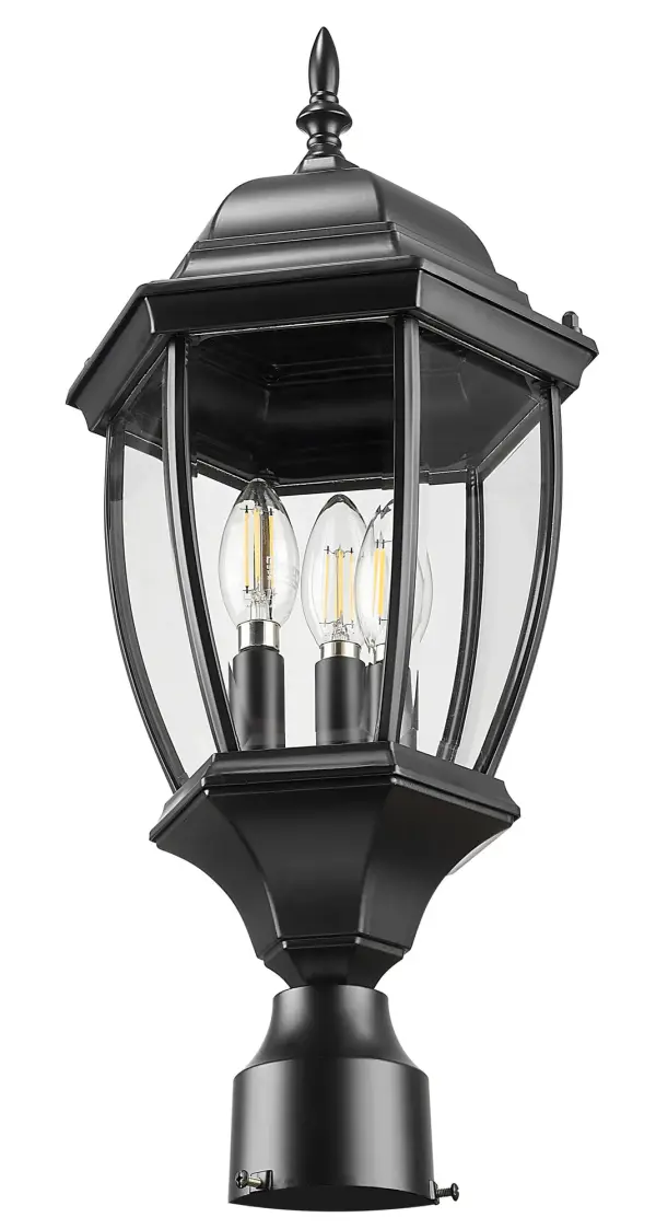 Wexford 3-Light Outdoor Post Mount in Matte Black - Image 3