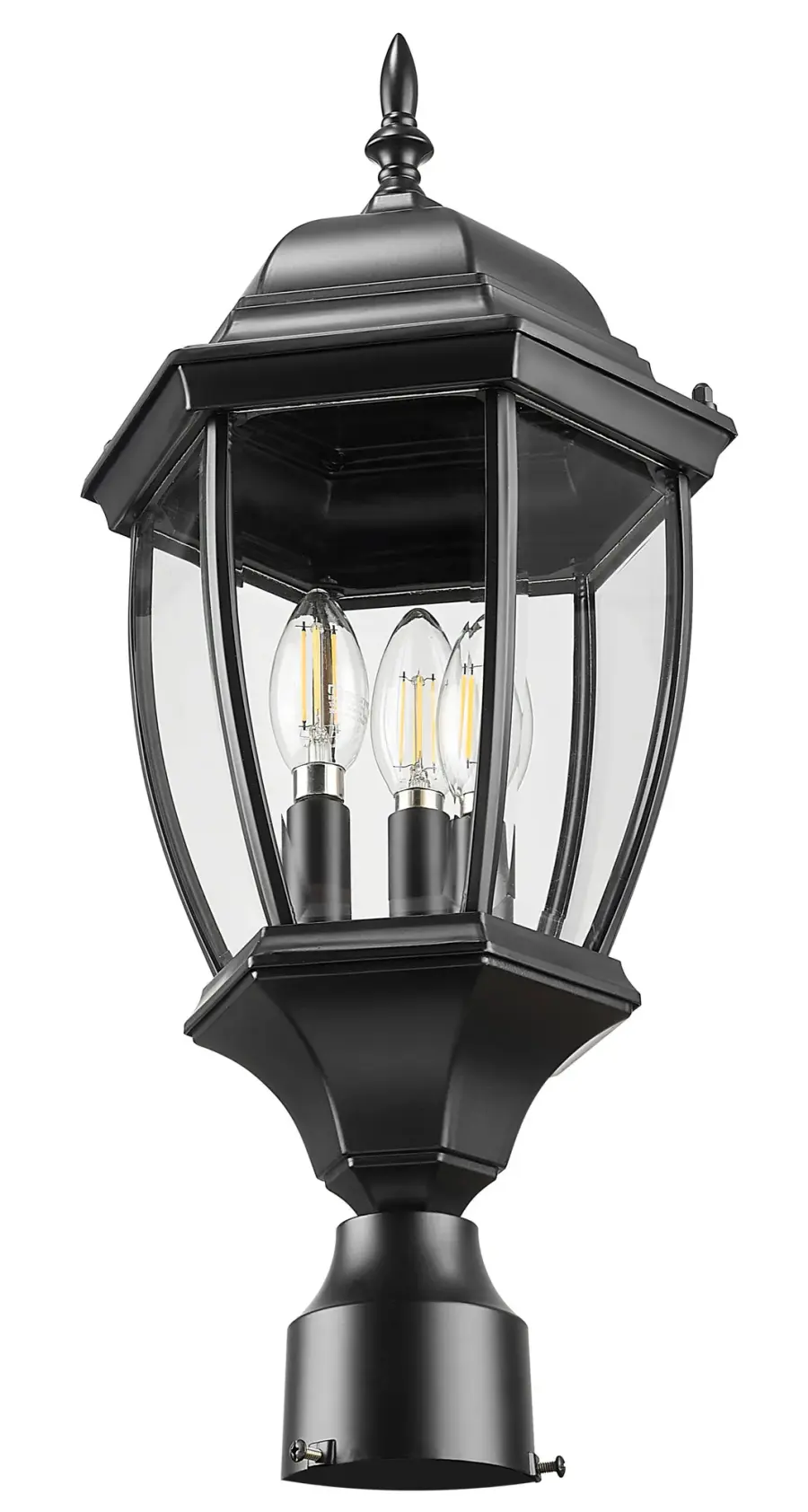 Wexford 3-Light Outdoor Post Mount in Matte Black - Image 3