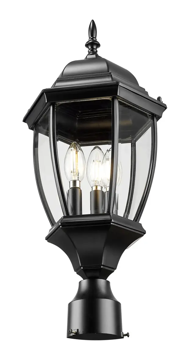 Wexford 3-Light Outdoor Post Mount in Matte Black - Image 4